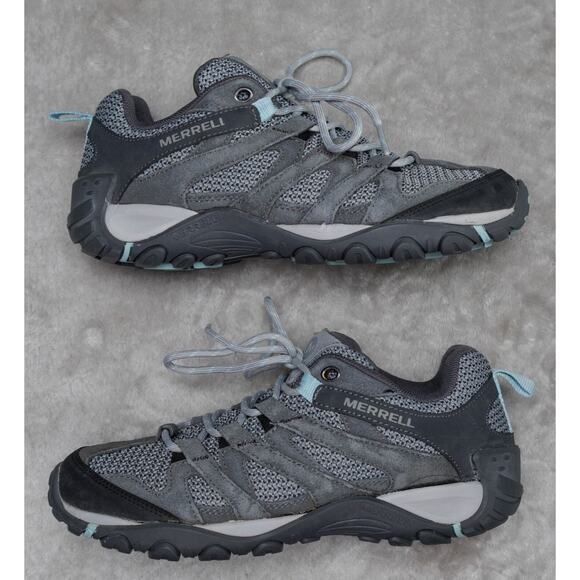 Merrell Alverstone Storm Hiking Shoes Sneakers Gray Blue Womens Size 9 J034612 - Picture 4 of 16